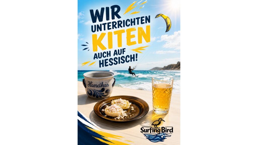 Wir unterrichten  Kiten auch auf Hessisch